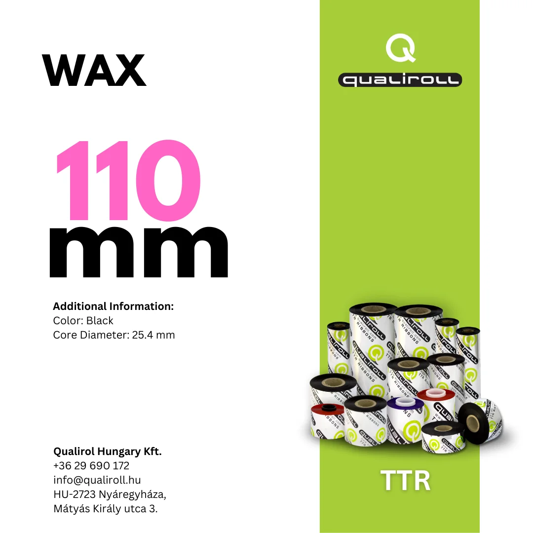 BLACK WAX, 110mm x 300m (Inside Winding)