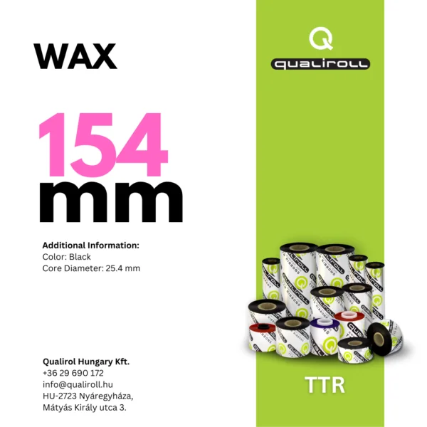 BLACK WAX, 154mm x 74m (Inside Winding)