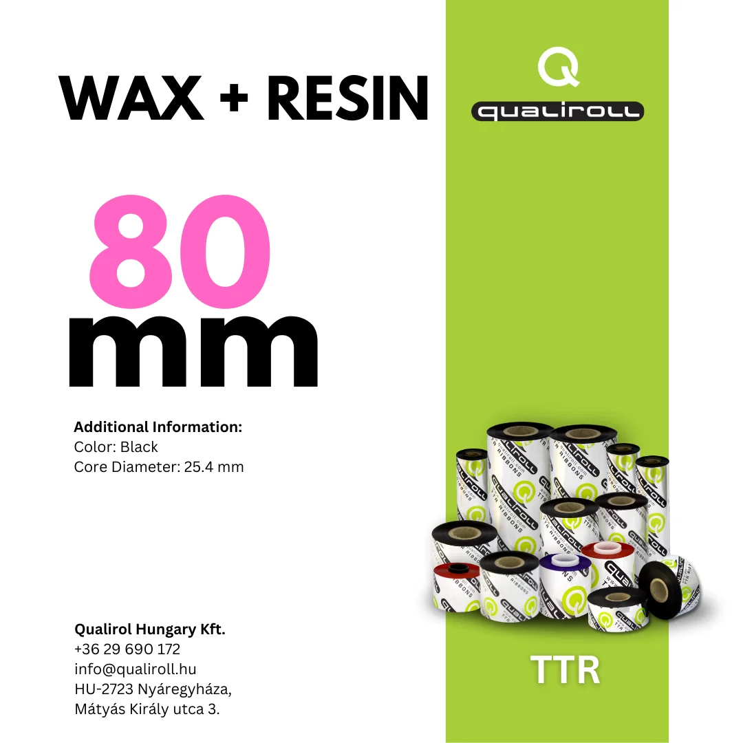 SCHWARZ Wachs + Harz, 80mm x 74m (Innen Wicklung)