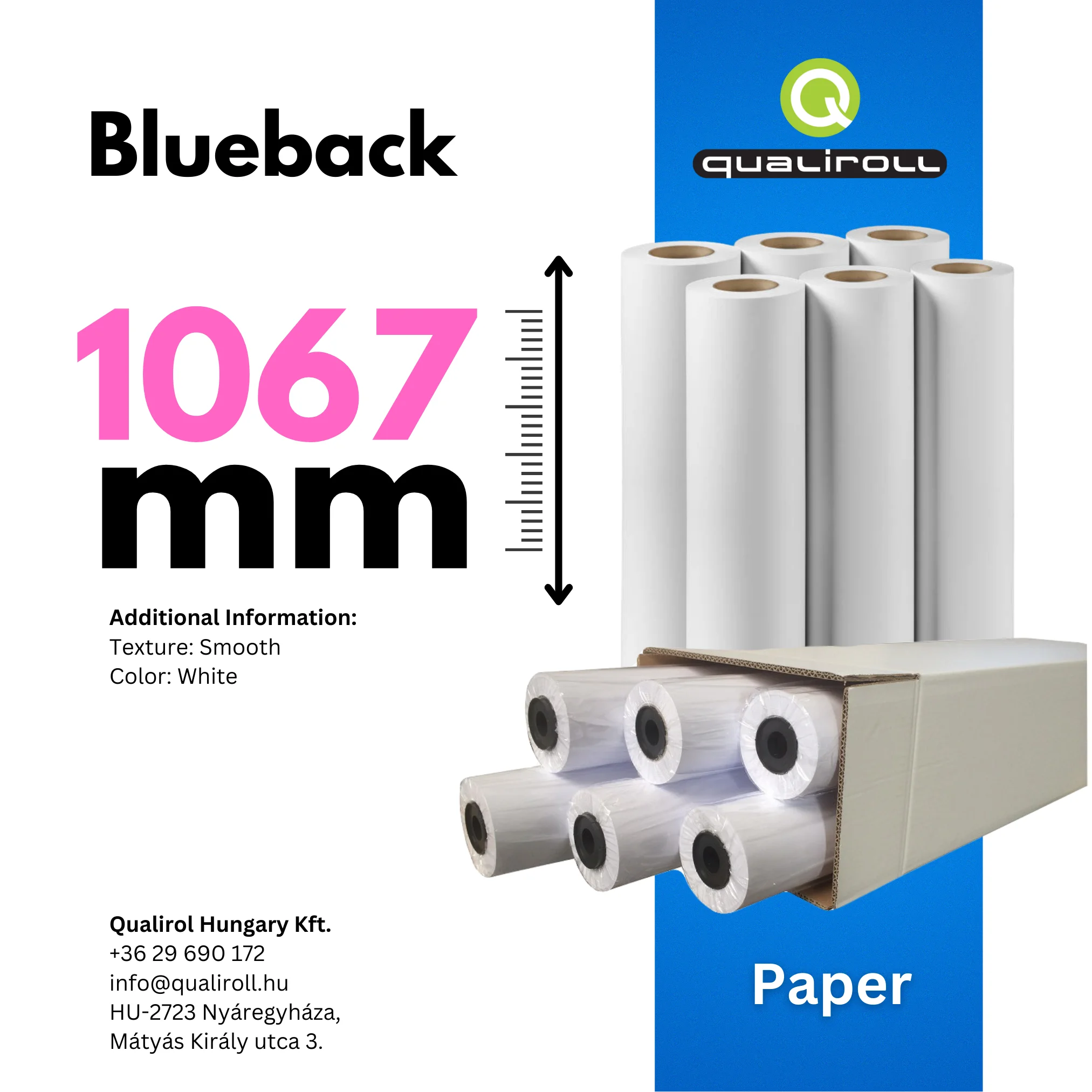 Blueback Poster Paper 130 GSM , 1067mm x 30m
