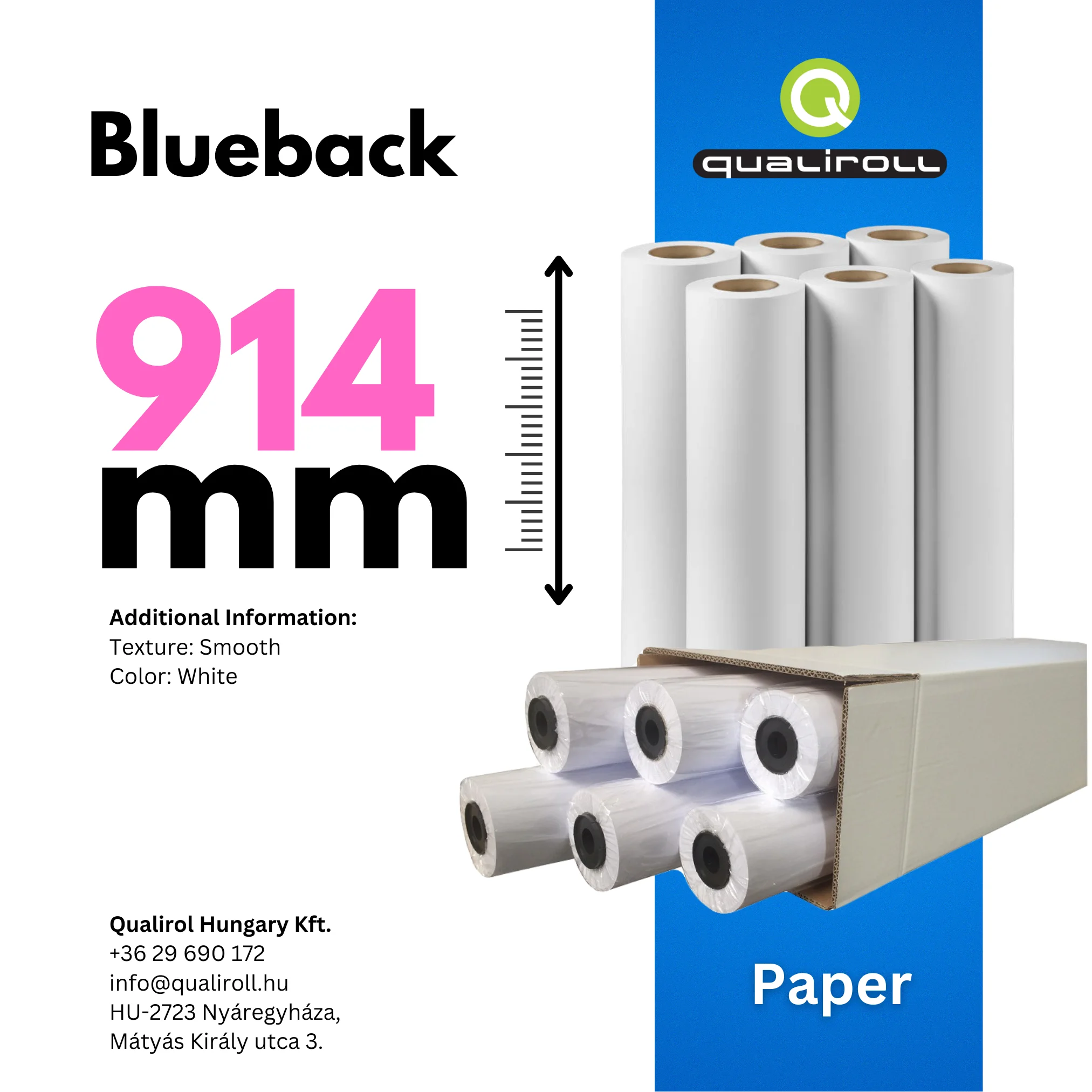 Blueback Poster Paper 130 GSM , 914mm x 60m