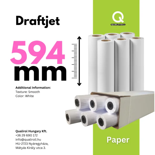 Draftjet 80 GSM , 594mm x 50m
