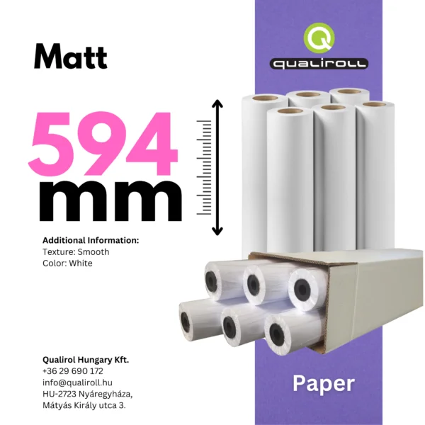 Matt Photo Paper 180 GSM , 594mm x 30m