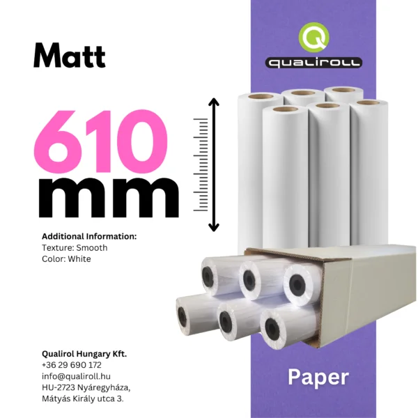 Matt Photo Paper 180 GSM , 610mm x 30m