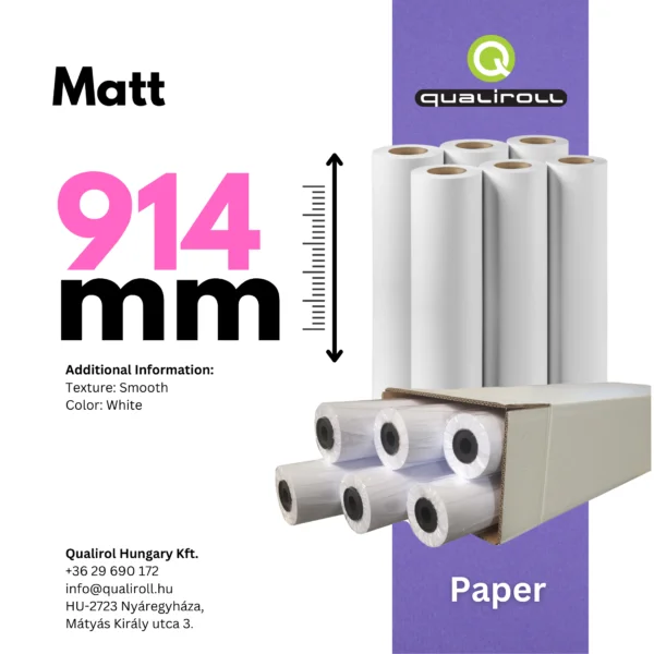 Matt Photo Paper 180 GSM , 914mm x 30m