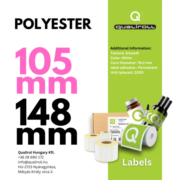 Polyester Labels, 105mm x 148mm, Uncoated (P)