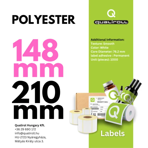 Polyester Etiketten, 148mm x 210mm, Unbeschichtet (P)