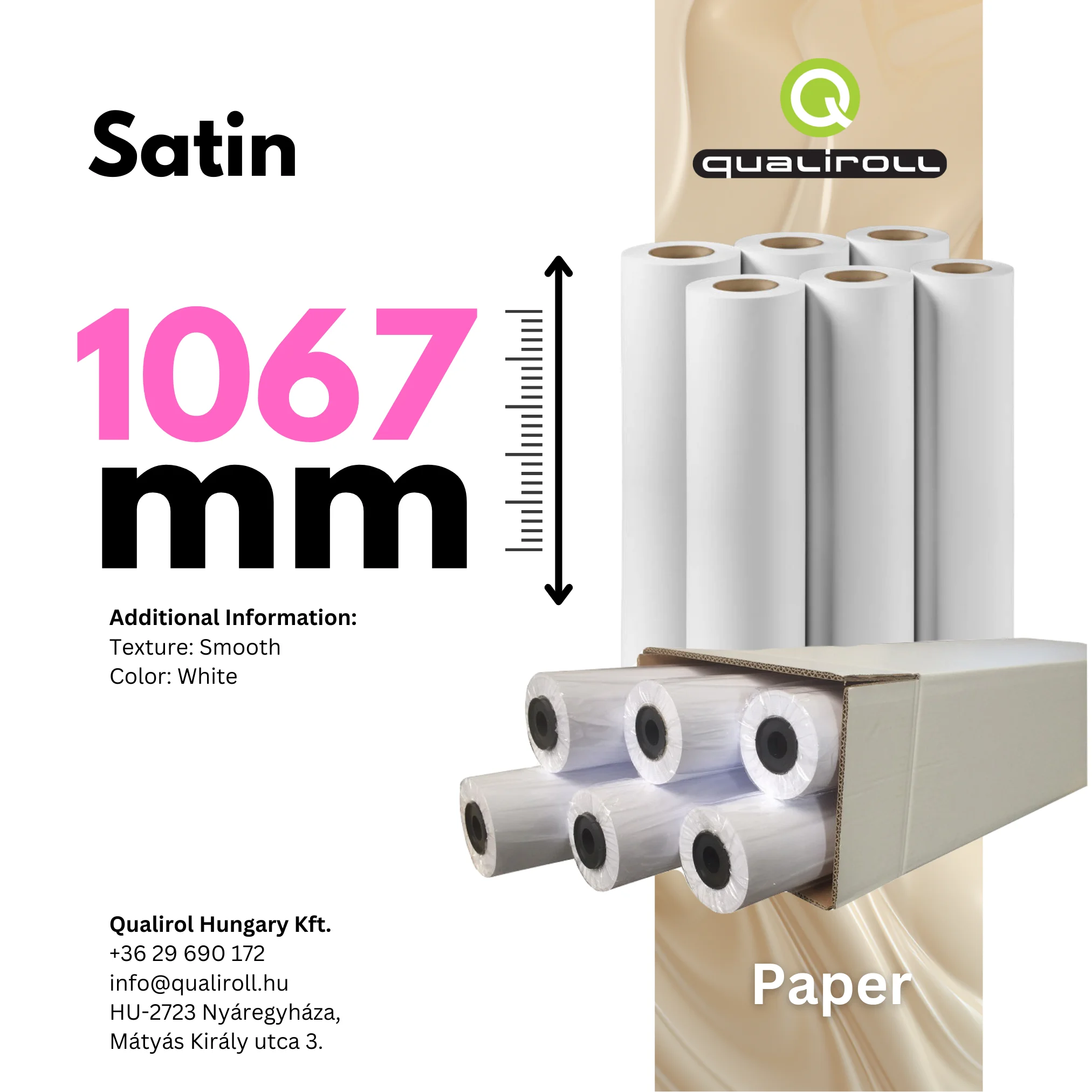 Satin Photo Paper 200 GSM , 1067mm x 30m
