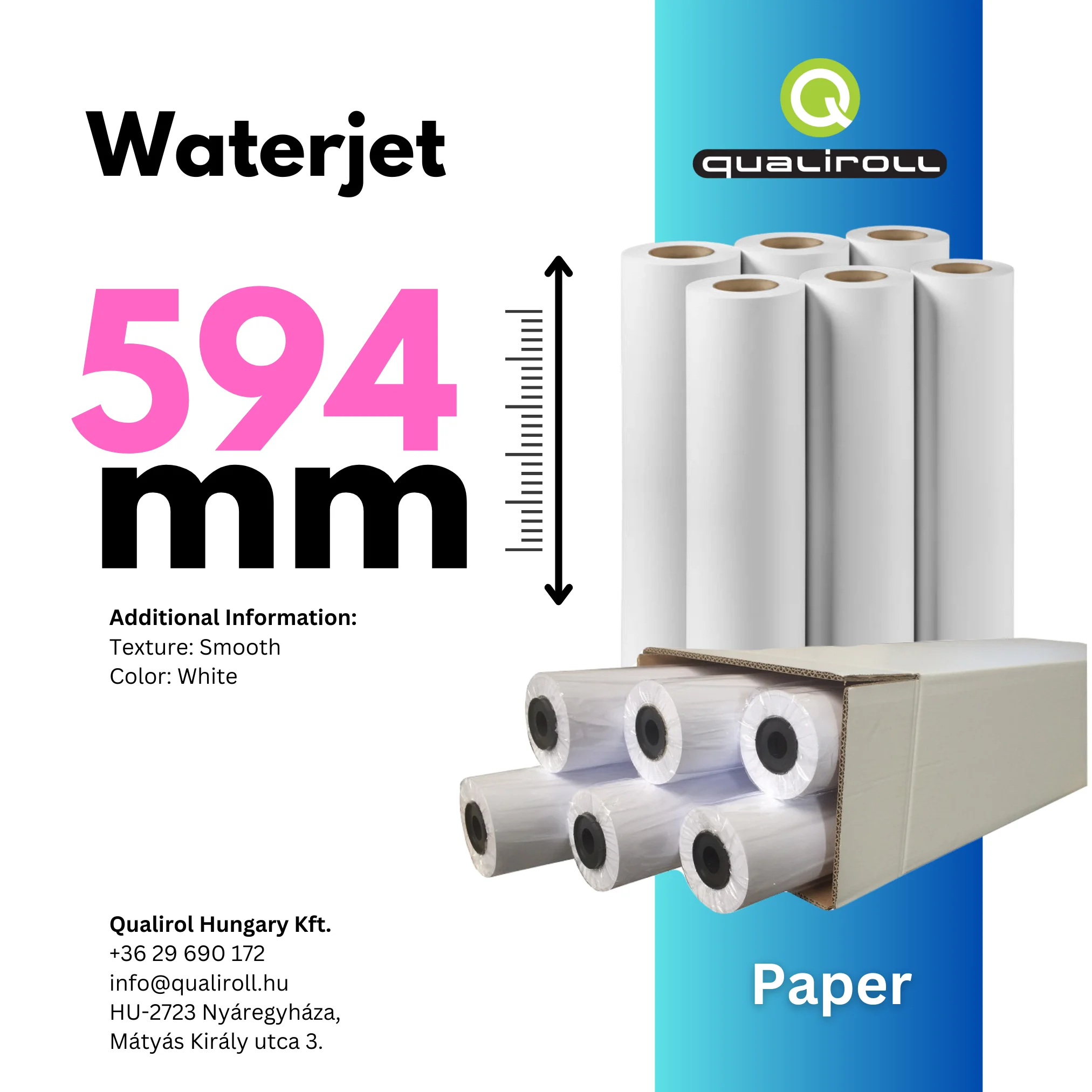 Waterjet 120 GSM , 594mm x 50m